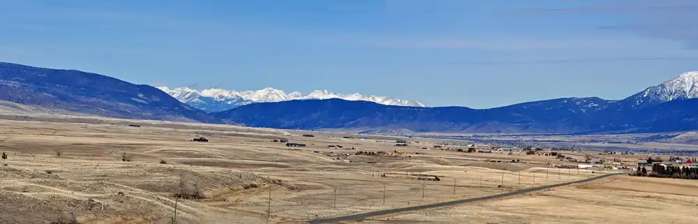 The Crazy Mountains across the Montana plains
