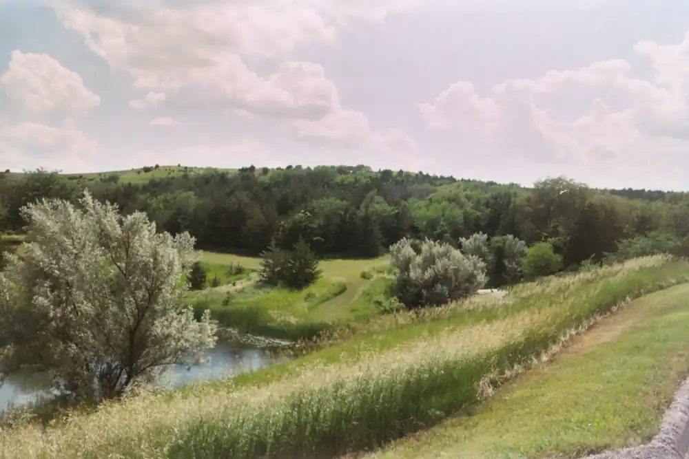 Wooded bluffs along the Missouri River in Knox County