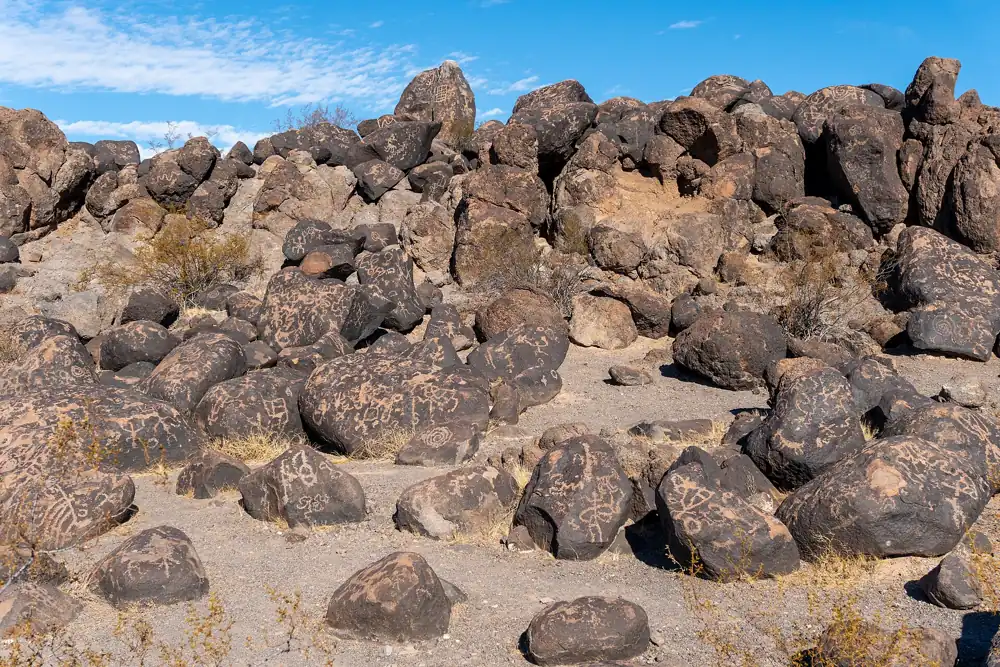 Petroglyph boulders at Painted Rock