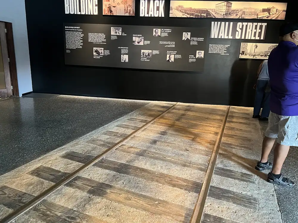 The Black Wall Street exhibit at Greenwood Rising