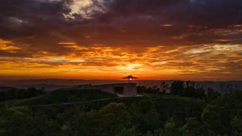 Sunset over the ridges from High Knob