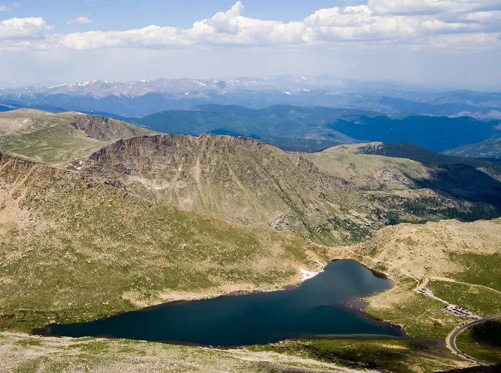Summit Lake from the top of Mount Blue Sky