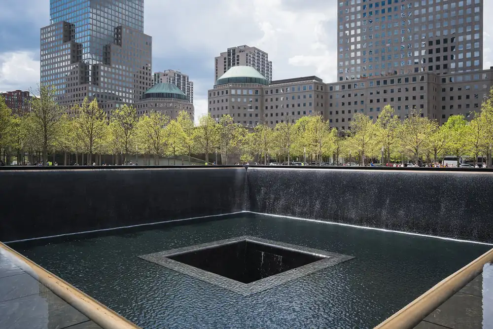 The north reflecting pool of the National September 11 Memorial