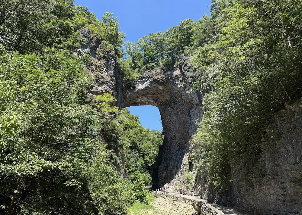 The limestone arch of Natural Bridge