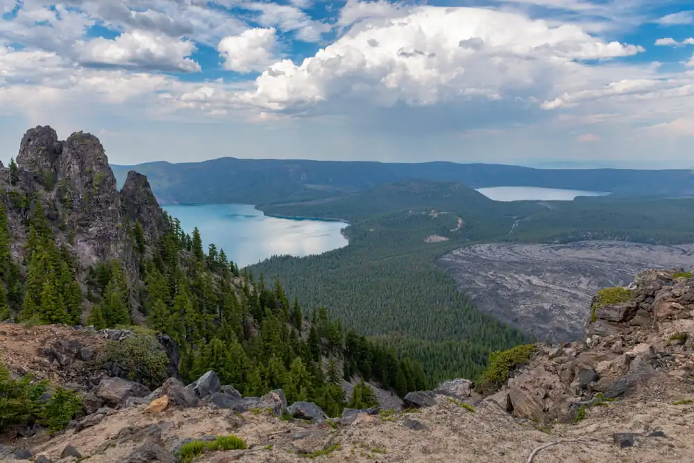 Paulina Lake, East Lake, and the Big Obsidian Flow from Paulina Peak