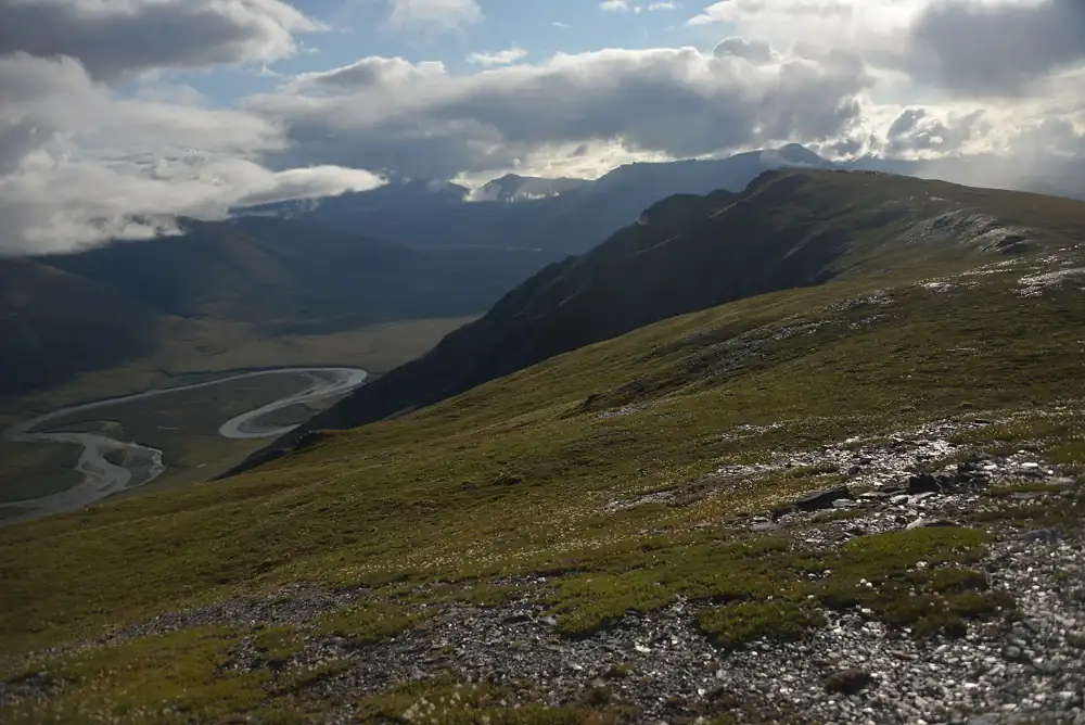 The Noatak River valley from a ridge in the Brooks Range