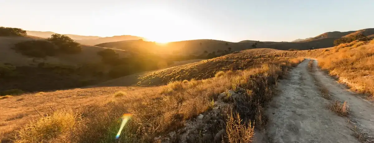 Sunset over the grassy ridges of Cheeseboro Canyon in the Santa Monica Mountains